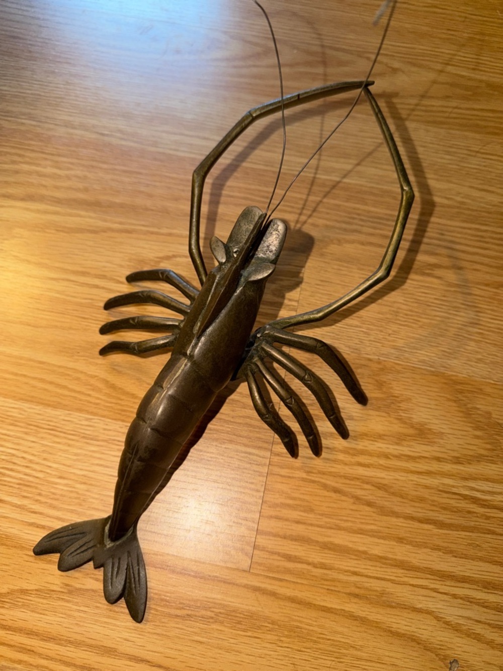 Vintage Brass Lobster Sculpture - Coastal Home Accent